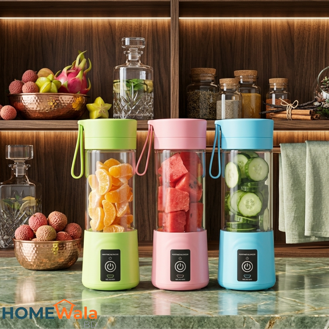 Mini USB Rechargeable Portable Juicer Blender – 6 Blade Electric Fruit Mixer & Smoothie Maker