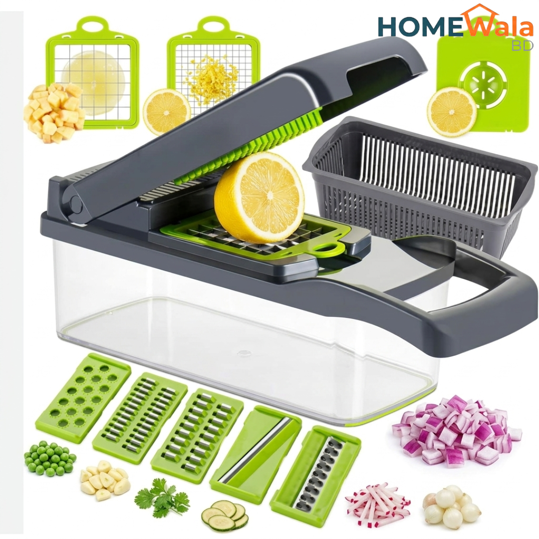 16 in 1 Multifunction Vegetable Cutter with Squre Basket
